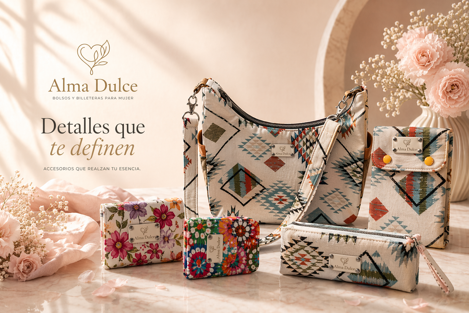 Colección Alma Dulce de bolsos y billeteras con diseños bohemios